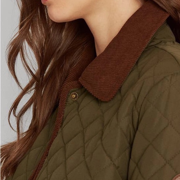 ❌SOLD❌ LAUREN RALPH LAUREN Quilted Snap Front Coat in Litchfield Loden - Picture 4 of 4